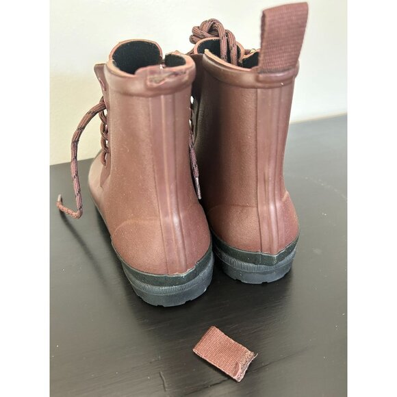 Madewell Lace-Up Lugsole Rain Boot, Size 8 - Picture 4 of 5
